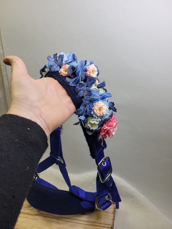 Blütenhalfter Full - Royalblau